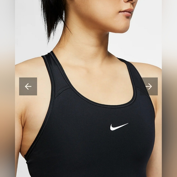 Nike NWTWomen's Dri-FIT Swoosh MED Support  Sports Bra(Black/White) - S - Picture 4 of 11
